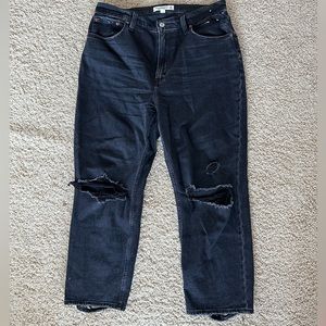 Abercrombie & Fitch Curve Love Distressed Black Jeans